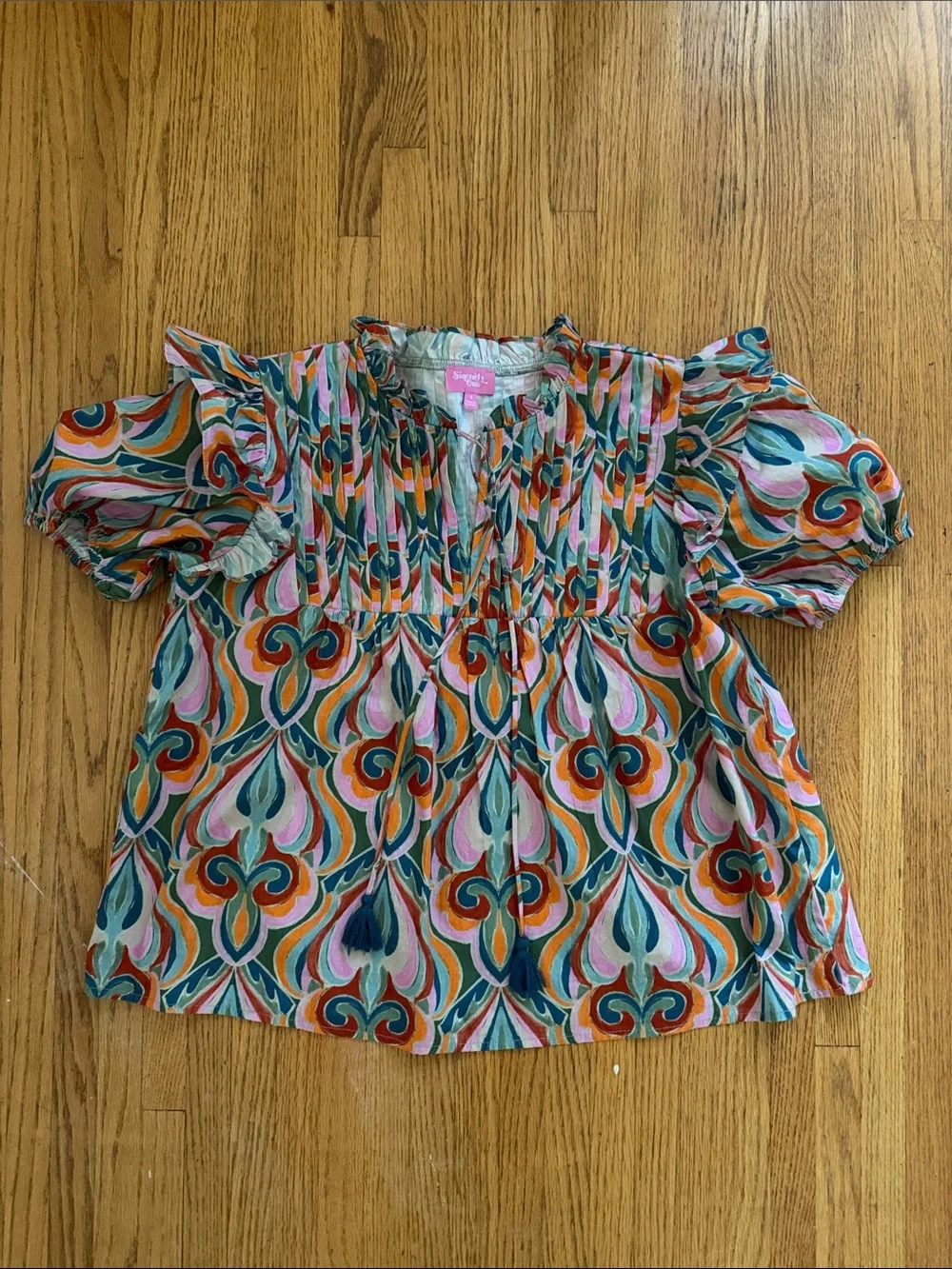 Sincerely Ours Multicolor Striped Ruffle Top - Small, great looking! 👀 - Picture 1 of 5